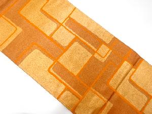 アンティーク　幾何学模様織り出し袋帯(着用可)